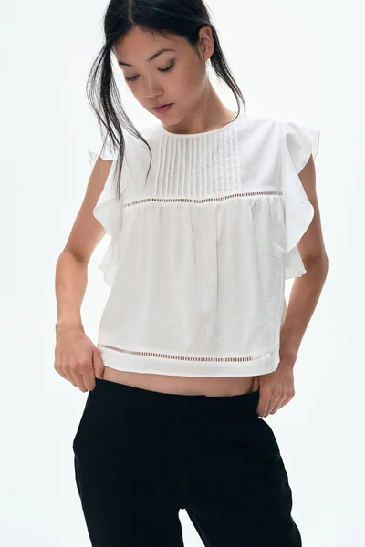 H&M Linen-blend tailored trousers