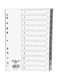 Deluxe Grey 1-12 Pvc Index Divider 