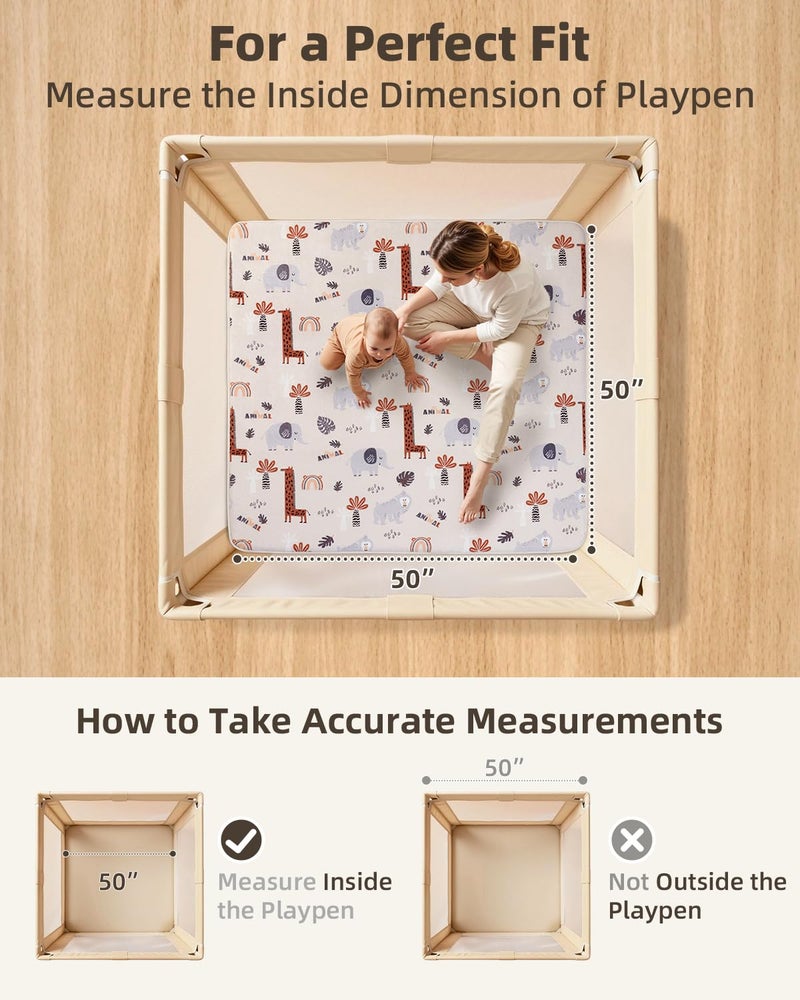 SEPARO Baby Play Mat for Floor,1.2" Thick 50x50 Playpen Mat,Safe Padding Tummy Time Mats for Babies and Infants Toddlers,Cushioning Foam Mats for Kids Crawling,Non-Slip Baby Playmat,Yoga,Tatami,Nursery Rug - Image 4