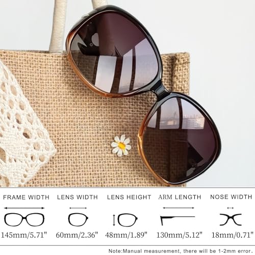 Joopin Big Butterfly Sunglasses Oversized Black and Brown Shades for Women Trendy Ladies Jackie Sun Glasses Polarized UV Protection Rhinestone Sunnies - Image 4