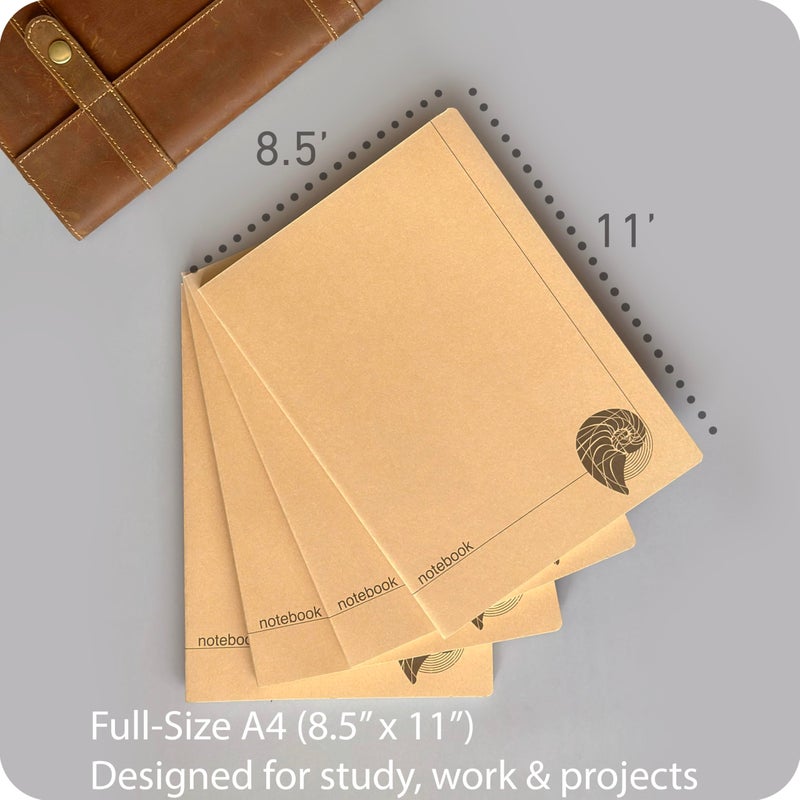 le vent A4 Grid Notebook Set â€“ 4 Pack Graph Paper Journals, 100 Pages, 100gsm, Lay Flat, Eco-Friendly, 8.5x11 Hardcover Look for School, Office, Engineers & Students - Image 5