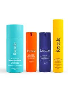 foxtale Foxtale Skin Care Kit Retinol Night Serum 30ml Vitamin C Face Serum 30ml Cleanser Face Wash 100ml Dewy Finish Sunscreen 50ml  - Image 1