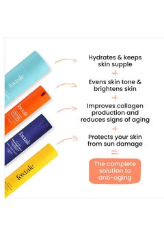 foxtale Foxtale Skin Care Kit Retinol Night Serum 30ml Vitamin C Face Serum 30ml Cleanser Face Wash 100ml Dewy Finish Sunscreen 50ml  - Image 2