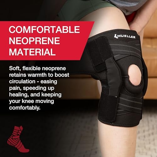 MUELLER Sports Medicine Self Adjusting Hinged Knee Brace for Men and Women, Knee Stabilizer for Compression and Pain Relief Support, Ideal for Arthritis, Sprains, Black, One Size - Image 2