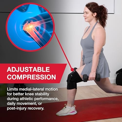 MUELLER Sports Medicine Self Adjusting Hinged Knee Brace for Men and Women, Knee Stabilizer for Compression and Pain Relief Support, Ideal for Arthritis, Sprains, Black, One Size - Image 3