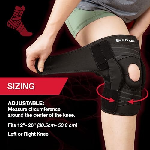MUELLER Sports Medicine Self Adjusting Hinged Knee Brace for Men and Women, Knee Stabilizer for Compression and Pain Relief Support, Ideal for Arthritis, Sprains, Black, One Size - Image 4