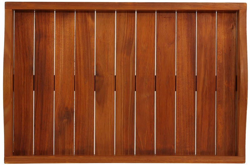 Bare Decor Vivi Spa/Serving Tray in Solid Teak Wood, Brown, 15.75x23.5 - Image 2