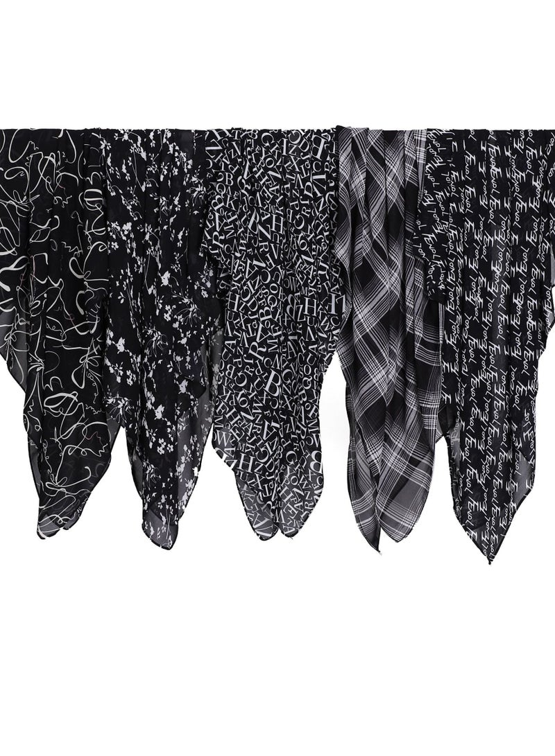 KUYING New Art Plaid Scarf Printed Pearl Chiffon Small Square Scarf Shawl Fragmented Flower Vintage Scarf Headband  - Image 2
