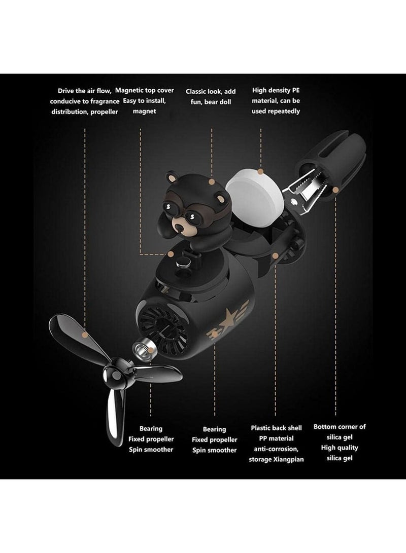 SOLARAE Car Air Fresheners Vent Clips, Bear Car Fragrance Diffuser Air Vent, Car Fragrance Diffuser, Cartoon Pilot Car Air Freshener, Auto Interior Decor Accessories - Image 4