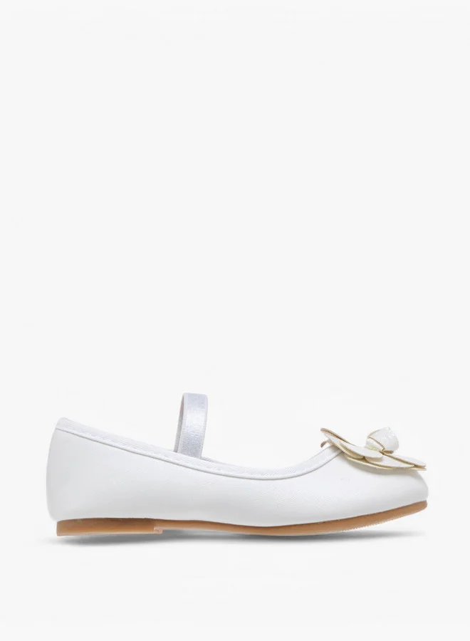 فلورا بيلا من شو إكسبرس Flower Embellished Ballerina Shoes with Elastic Closure