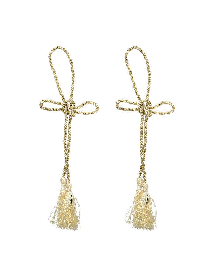 2pc Curtain Rope Hand Woven Home with Tassel Hanging Rope Decoration Living Room Bedroom without Punching Convenient and Beautiful  - Image 1