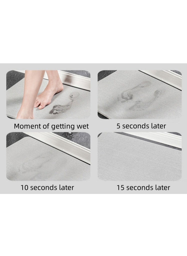Leego - 3D pattern non-slip bathroom carpet, diatom mud microfiber bathroom mat, strong, quick-drying, easy to clean 50*80cm (Apple) - Image 1
