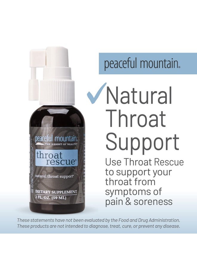 Peaceful Mountain - Throat Rescue - Throat Spray For Natural Throat Support - 2Oz - Image 1