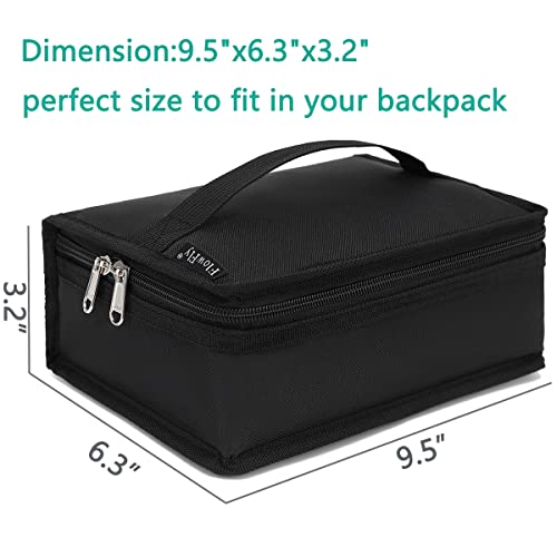 FlowFly Small Insulated Lunch box Portable Soft Bag Mini Cooler Thermal Meal Tote Kit with Handle for Work & School, Black - Image 4
