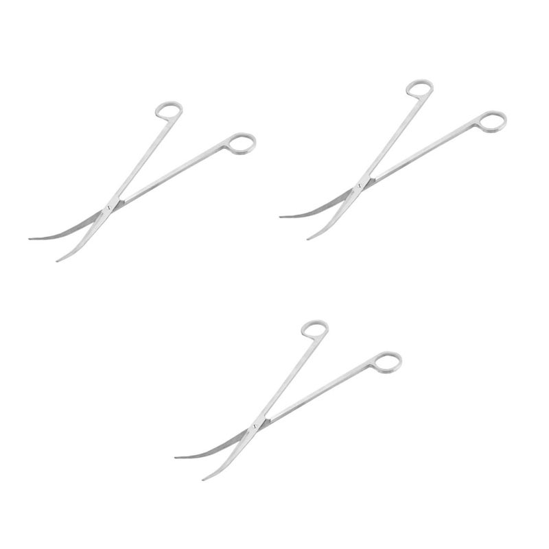 COHEALI 3pcs Aquarium Plant Scissors Curved Tip Fish Tank Care Tools Silver - Image 2