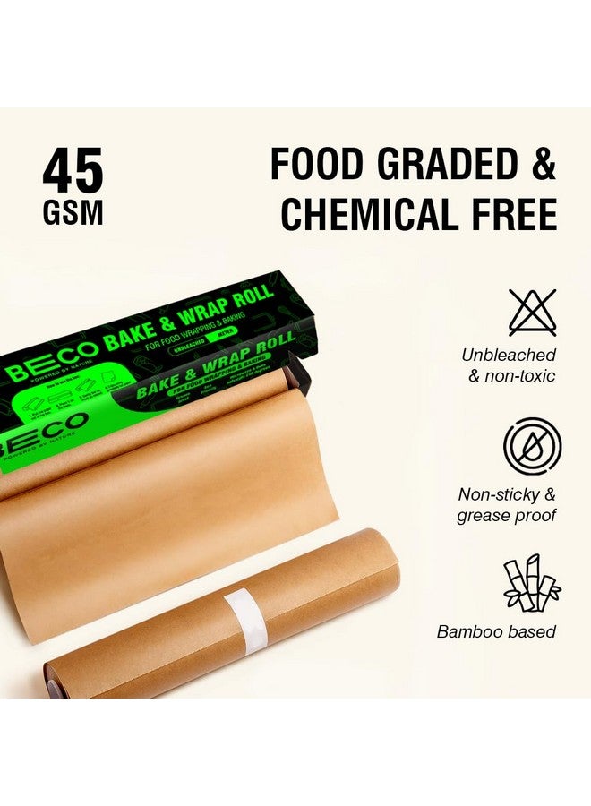 BECO ورق الخبز والتغليف الصديق للبيئة من بيكو، لفة 20 متر لكل منها، عبوة من 4، ورق برشمان خالي من المواد الكيميائية 100% من لب الخيزران - Image 2