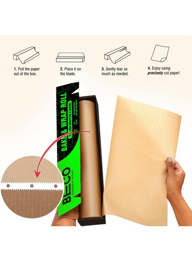BECO ورق الخبز والتغليف الصديق للبيئة من بيكو، لفة 20 متر لكل منها، عبوة من 4، ورق برشمان خالي من المواد الكيميائية 100% من لب الخيزران - Image 3