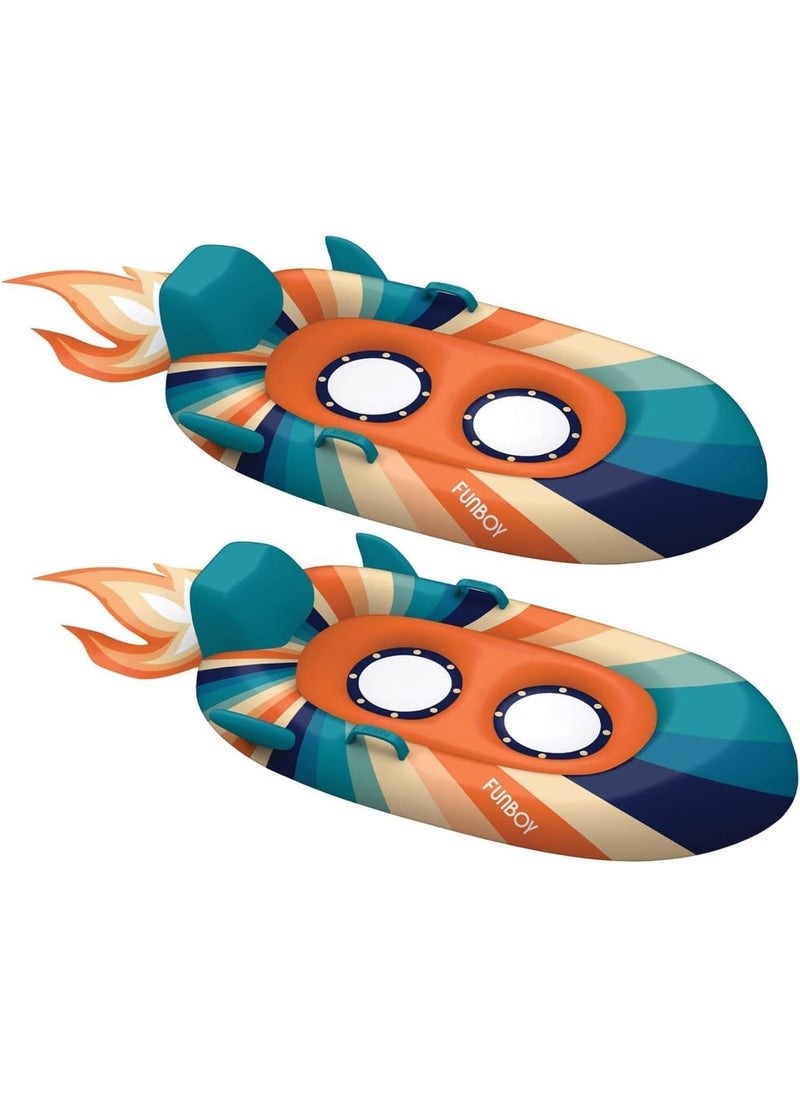 FUNBOY FUNBOY Winter Kids Inflatable Snow Sled Rocket Groovy  - Image 1