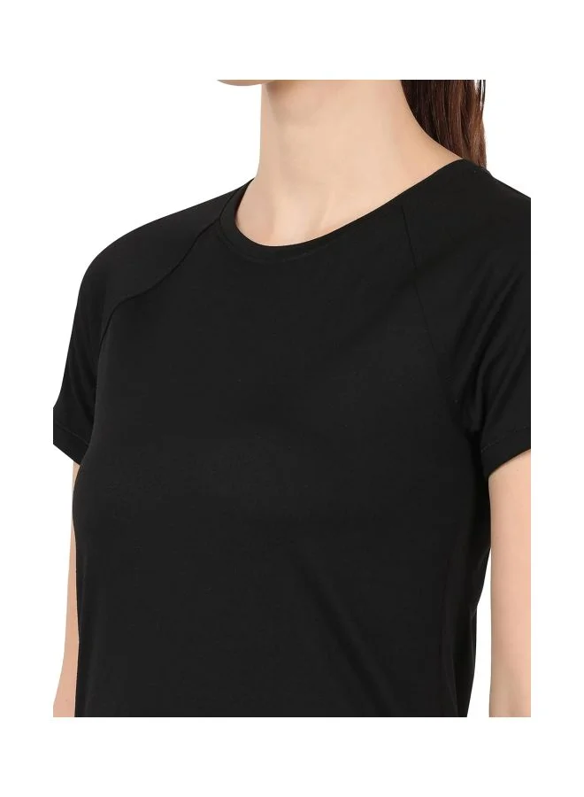 Jockey  MW62 Women Microfiber Fabric Relaxed Fit Solid Curved Hem Styled Half Sleeve T Shirt with Stay Fresh Treatment for Women | Best Price UAE