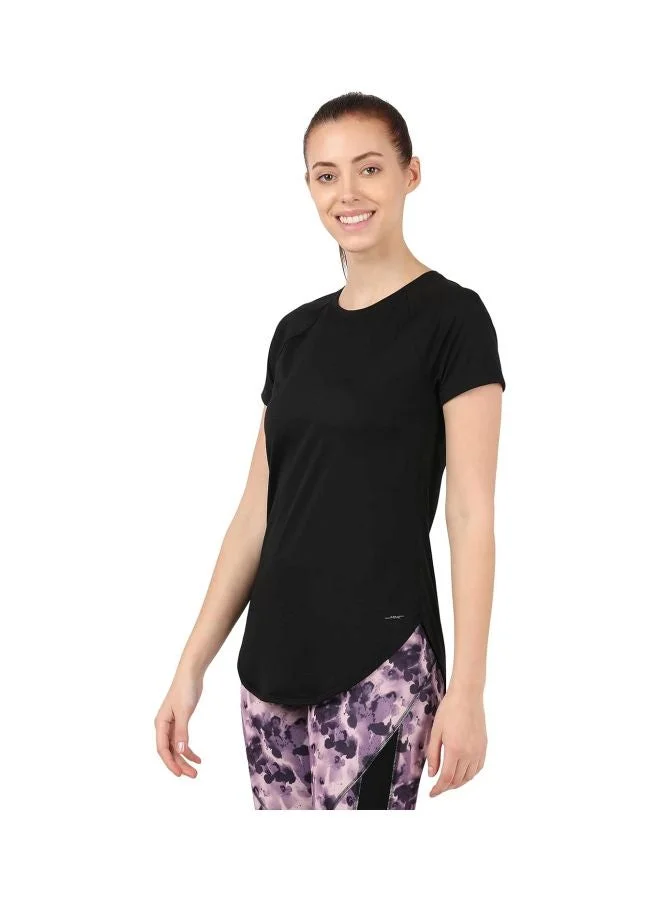 Jockey  MW62 Women Microfiber Fabric Relaxed Fit Solid Curved Hem Styled Half Sleeve T Shirt with Stay Fresh Treatment for Women | Best Price UAE