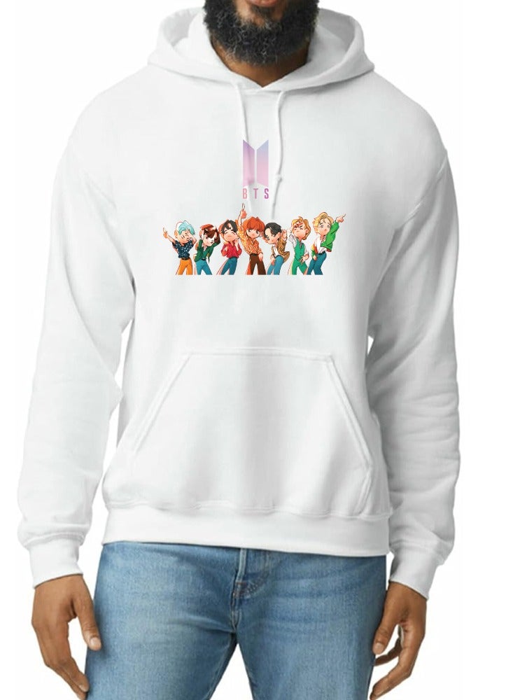 BTS Hoodie Long Sleeve for Mens - Soft Cotton Pullover - Hooded Sweatshirt with Drawstring and Pockets - Gift for BTS Fans - Image 1