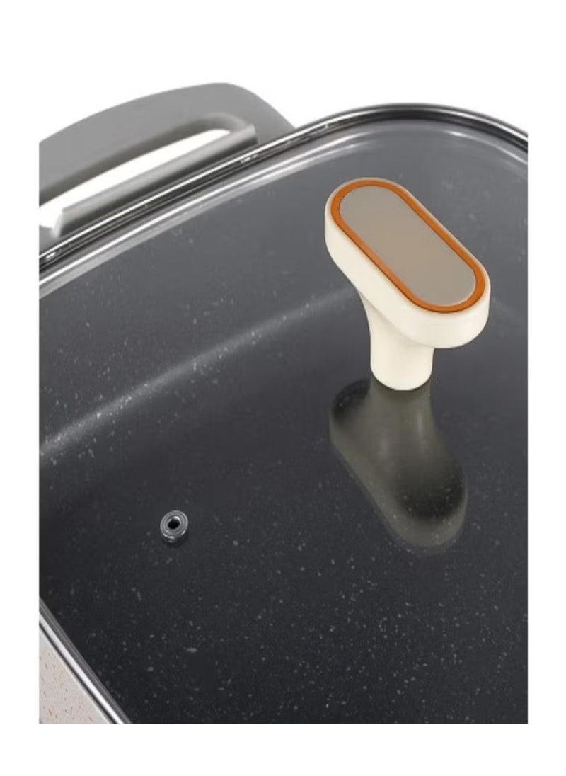 RAF 1200W 5L Electric Hot Pot with Non-Stick Coating, Multi-Function Electric Cooking Pot for Stew, Soup, Boil, Steam, Large Capacity, Fast Heating, Easy to Clean - Image 4