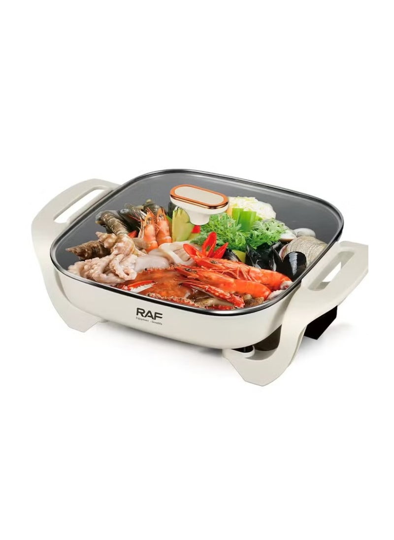 RAF 1200W 5L Electric Hot Pot with Non-Stick Coating, Multi-Function Electric Cooking Pot for Stew, Soup, Boil, Steam, Large Capacity, Fast Heating, Easy to Clean - Image 1