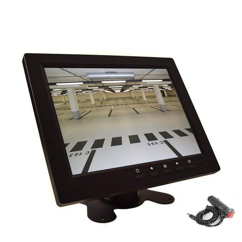 Cocar 8 inch CCTV LCD Monitor 4:3 IPS Screen Display with VGA HDMI AV BNC Built-in Speaker USB Media Player for Auto Home Surveillance Security Camera STB 1024x768 HD with Car Power Adapter 12-24V - Image 1