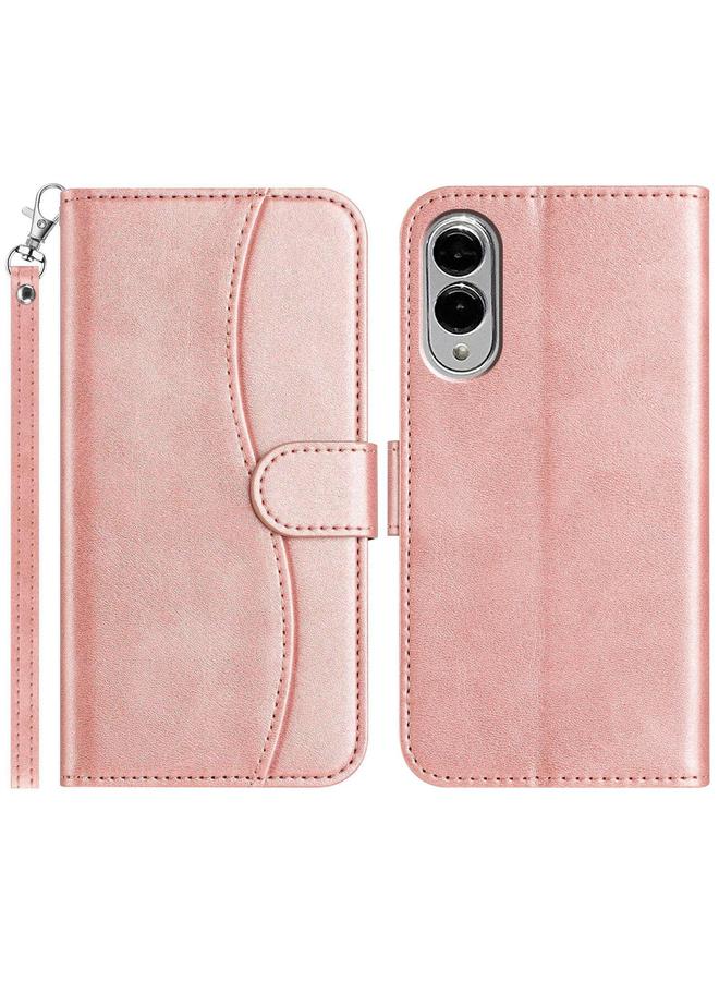 S-TOP Case For Samsung Galaxy S25 Edge 5G Dual-Folded S-shape Leather Phone Case - Image 1