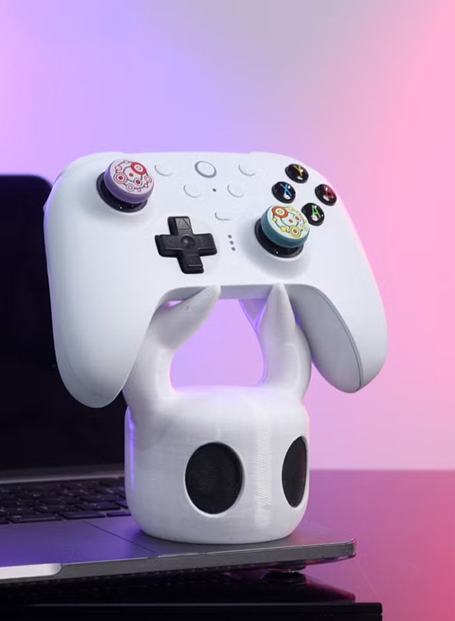 3D Printed Controller Stand with Hollow Anime Figure – Minimalist White Gaming Holder, 12CM PVC Decor Statue  - Image 1