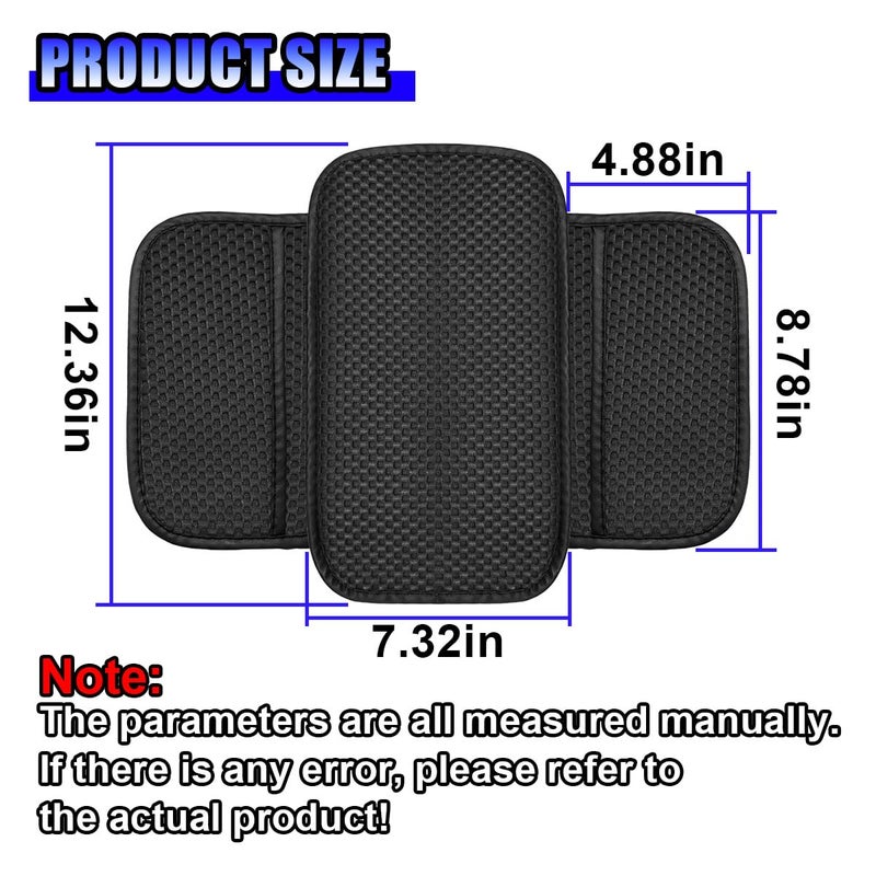 Car Center Console Cover, Auto Cooling Armrest Cushion with 2 Storage Bags, Breathable Elbow Pad Middle Center Console Protector - Image 2