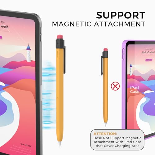 TRONWIN iPencil Case Sleeve Silicone Protective Cover Perfect Grip Skin Classic Design with Sturdy Clip Compatible with Apple Pencil 2nd Generation (Classic) - Image 3