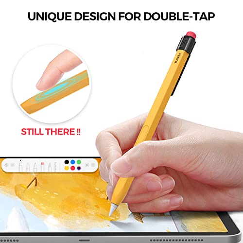 TRONWIN iPencil Case Sleeve Silicone Protective Cover Perfect Grip Skin Classic Design with Sturdy Clip Compatible with Apple Pencil 2nd Generation (Classic) - Image 4