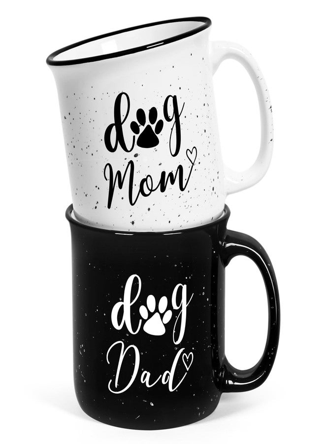 Cabtnca Dog Mom and Dad Mugs Gifts, Mothers Day Fathers Day Gift for Dog Owners Lovers Parents, Dog Mom Dad Christmas Gift for Women Men, Set of 2 Mugs 15 Oz - Image 1