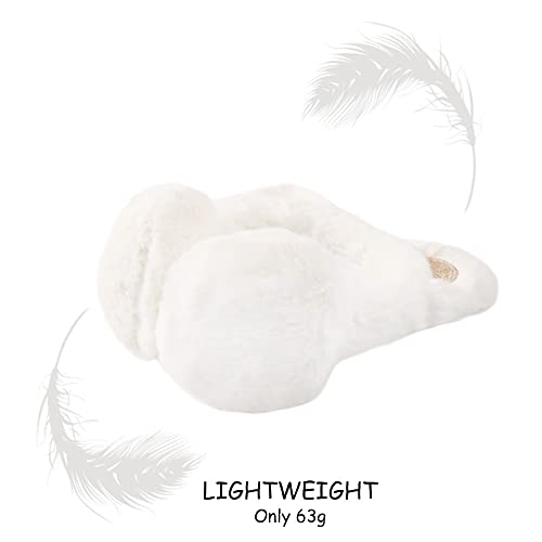 Peecabe Winter Kids Earmuffs Warm Girl Ear Muffs For Toddler Kid Children Earmuff with Cat Ears Girls Ear Warmer (White) - Image 5