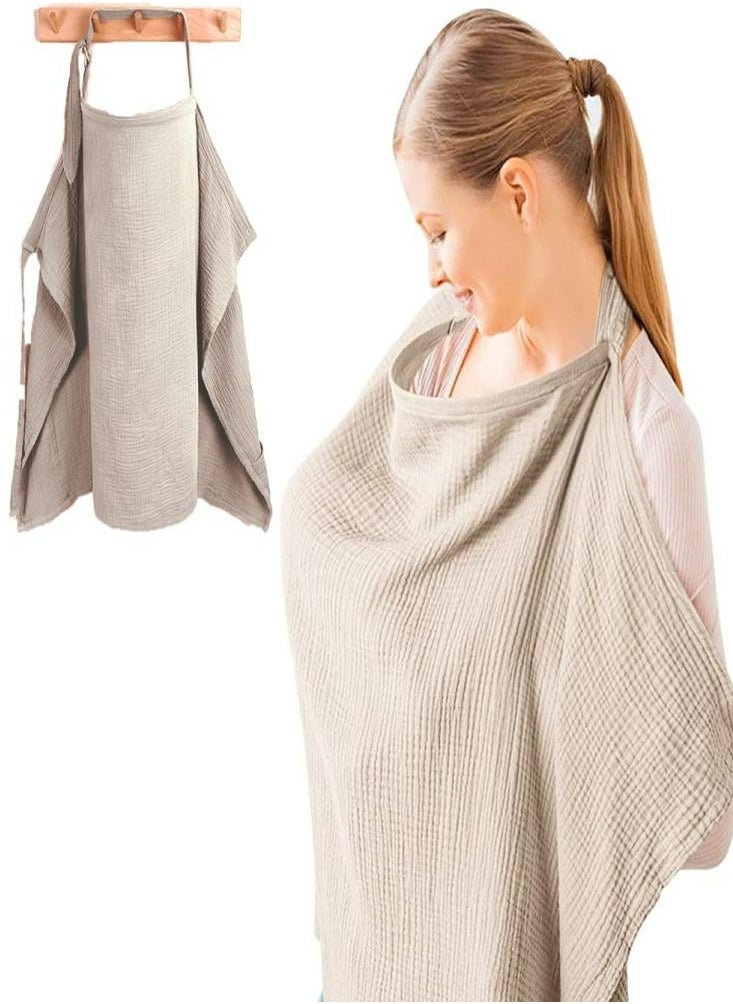 Oasisgalore Oasisgalore Nursing Cover Breastfeeding Cover Cotton Nursing Apron Brown 