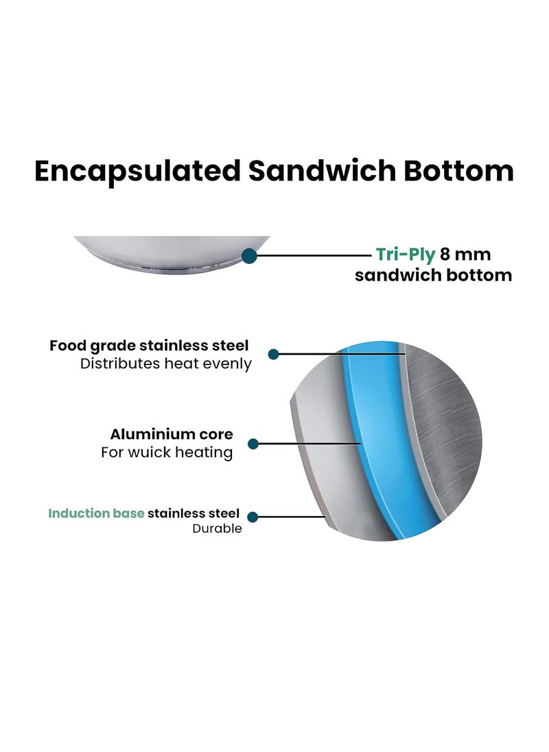 EUROstyle KITCHENWARE COOK WITH COMFORT - Eurostyle Compact 20 Stainless Steel Idli Maker with Encapsulated Sandwich Bottom Includes 4 Idli Plates 20 Pits 1 Steamer Plate for Momos 1 Mini Idli Plate for Idly Dhokla Compact 20 Prime - Image 1