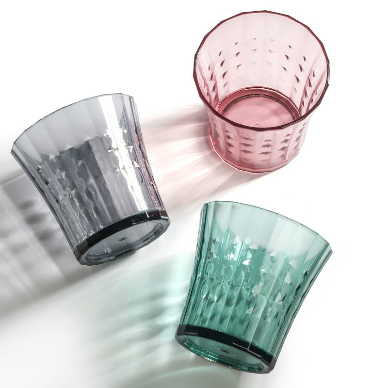 AVLA 12 Pack Plastic Water Tumblers, 10 OZ Unbreakable Acrylic Drinking Glasses, Transparent Reusable Juice Wine Cup, BPA-free Small Stackable Kids Drinkware for Home, Picnic, Party, Dishwasher Safe - Image 3