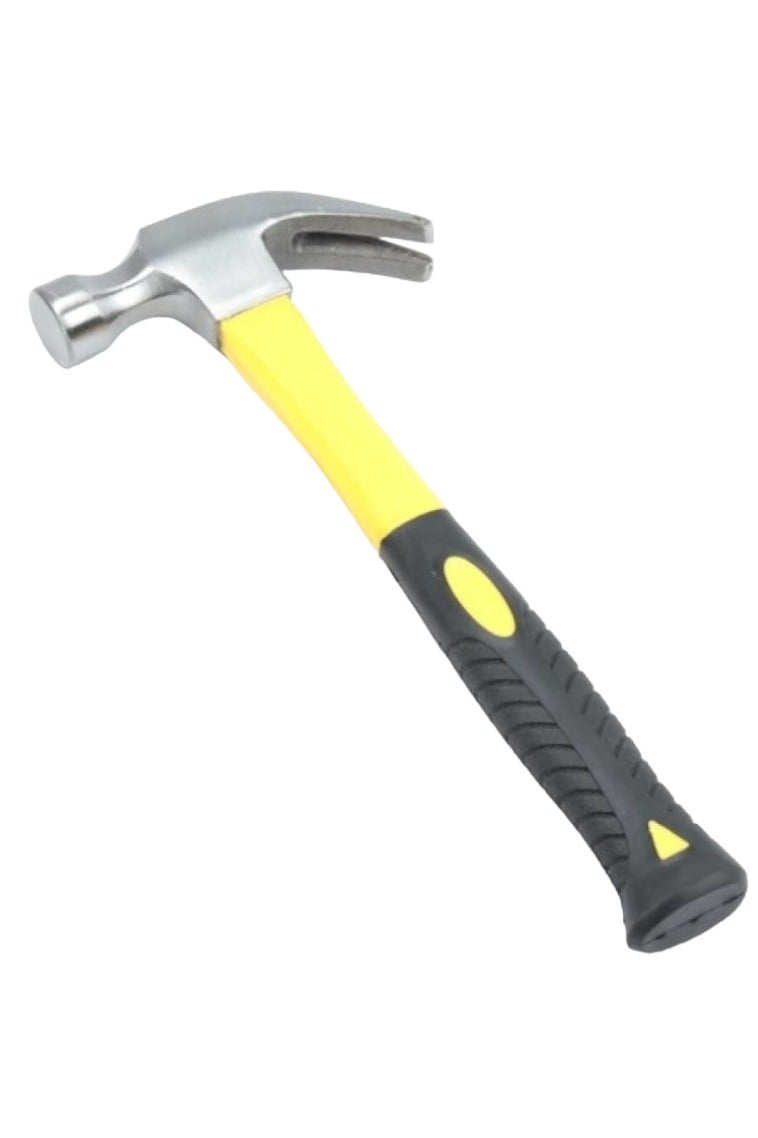 Claw Hammer with Yellow Fiber Handle – Heavy Duty Construction Tool 