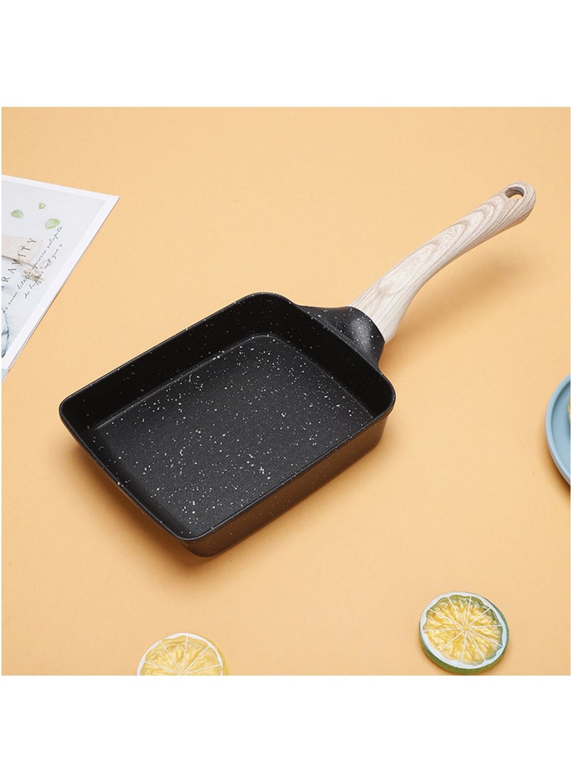 Arabest Omelette Pan Nonstick, Tamagoyaki Pan Egg Roll Pan, with Lid and Oil Brush - Omelette Pan - Tamago Pan - Omelet Pan - Small Egg Pan - Square Pan,Black  - Image 1