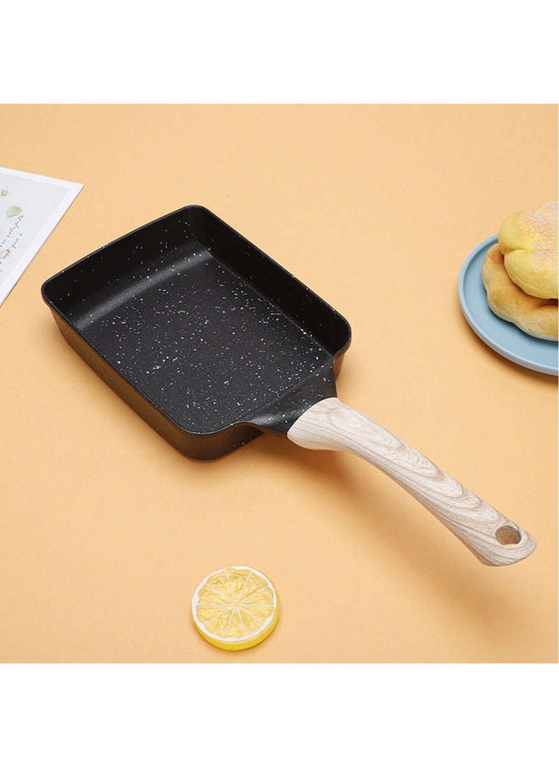 Arabest Omelette Pan Nonstick, Tamagoyaki Pan Egg Roll Pan, with Lid and Oil Brush - Omelette Pan - Tamago Pan - Omelet Pan - Small Egg Pan - Square Pan,Black  - Image 2