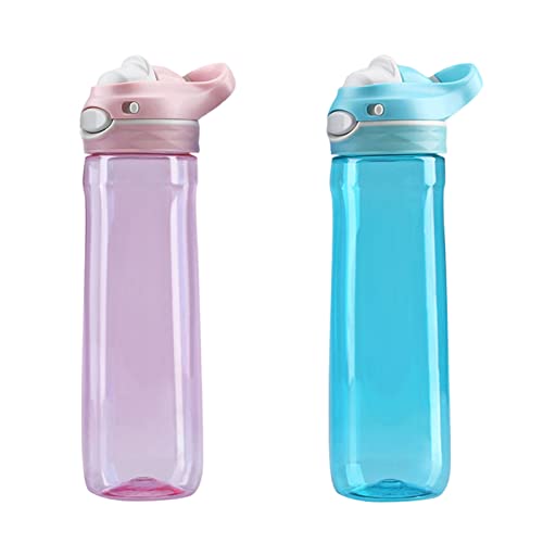 DEARART 2-Pack 26oz Pink Water Bottle and Sky Blue Water Bottle With Wide Mouth No Straw, Easy Clean BPA FREE Leak Proof Easy Carried Sports Yoga Gym Travel School Office Walking etc. - Image 1