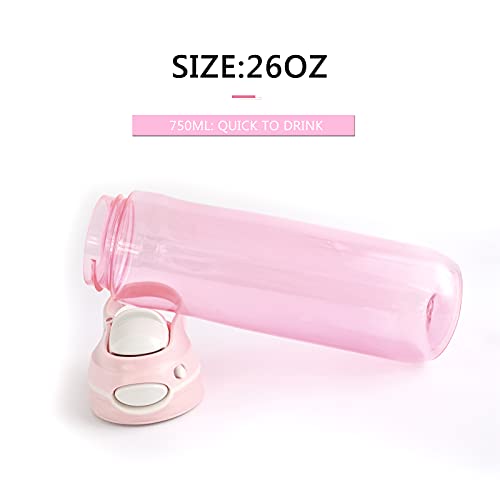 DEARART 2-Pack 26oz Pink Water Bottle and Sky Blue Water Bottle With Wide Mouth No Straw, Easy Clean BPA FREE Leak Proof Easy Carried Sports Yoga Gym Travel School Office Walking etc. - Image 5
