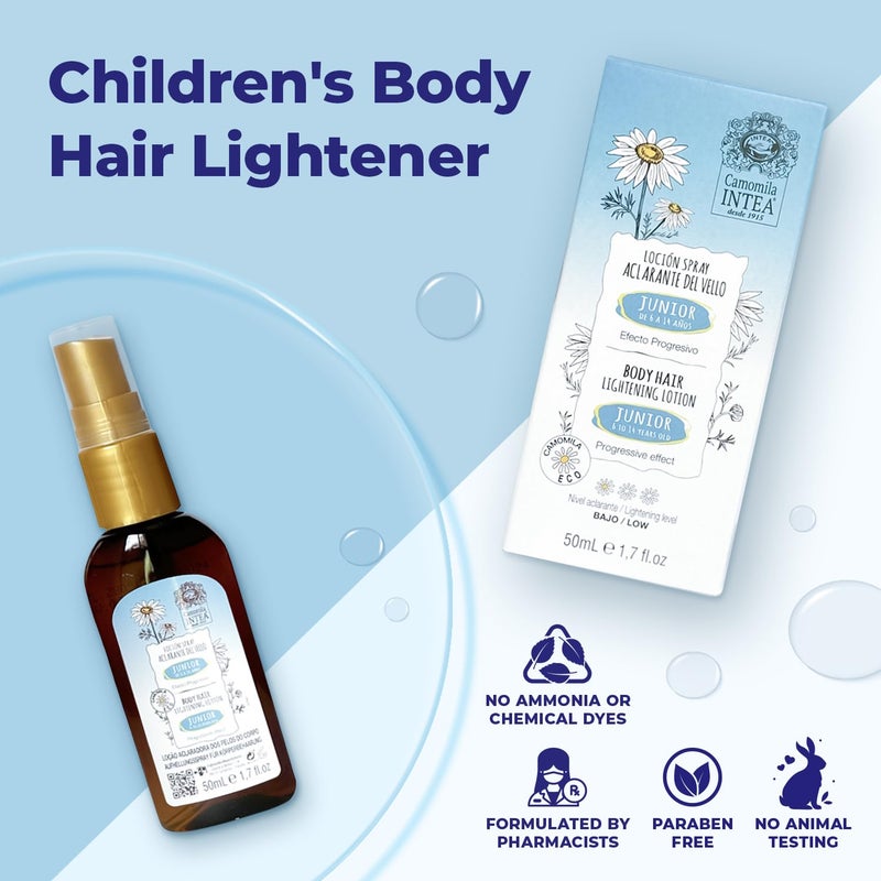 Intea Camomila Intea Junior Body Hair Lightener for Kids - Bottle Spray with Natural Chamomile Extract - Paraben and Ammonia FREE â€“ 1.7 oz (50 ml) - Image 2