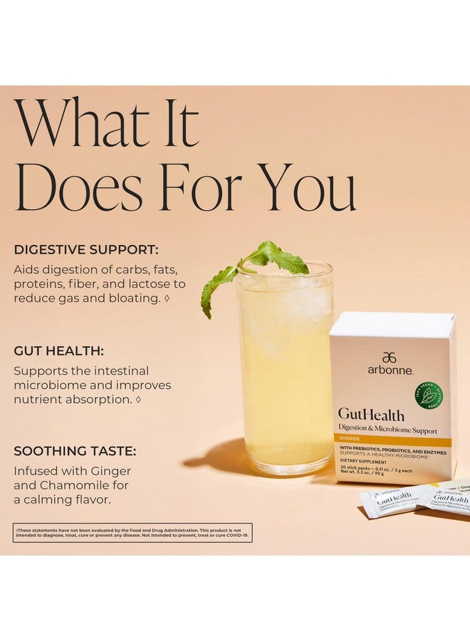 Arbonne Gut Health Digestion Support - Microbiome Prebiotic and Probiotic Drink Mix, Probiotic Powder and Prebiotic Powder with Enzymes for a Healthy Gut - Image 2