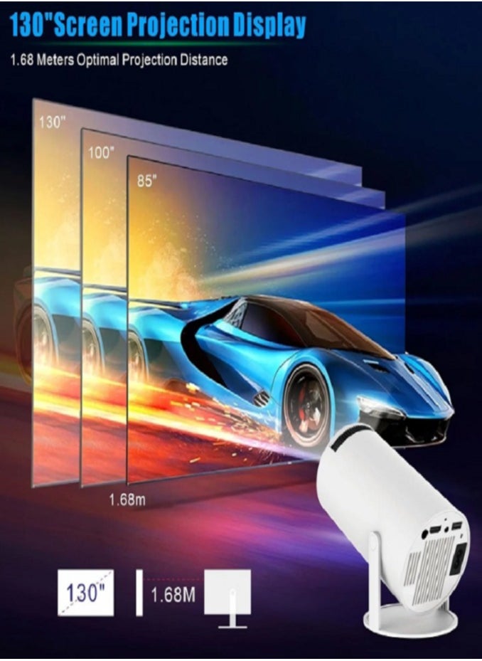 LIVVY - LIVVY Smart 4K Mini Projector with Android, WiFi, Bluetooth, Auto Keystone, 130” Display – Portable Home & Office Use - Image 1