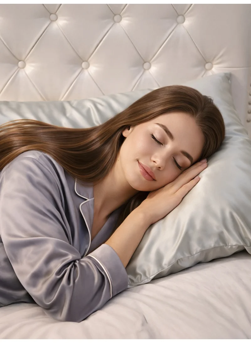 Donetella Satin Pillowcases 2-Pcs Soft And Silky Pillow Cover For Hair And Skin Care With Envelope Closure (Without Pillow Insert),Silver