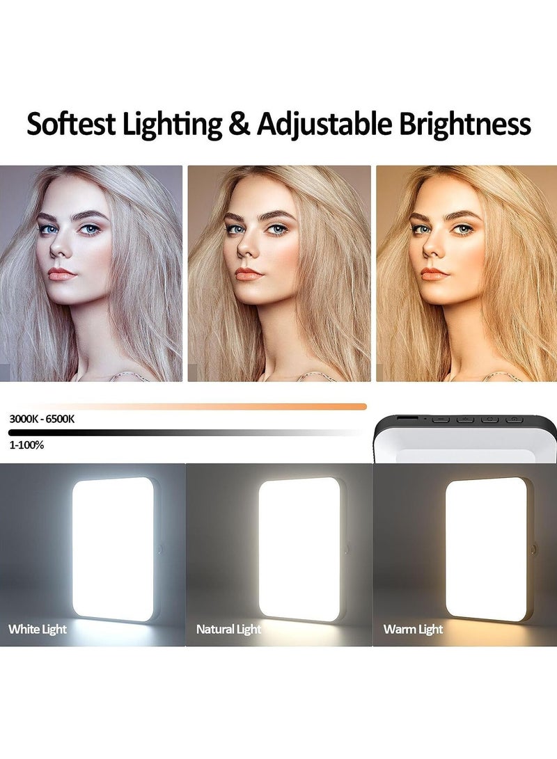مصباح فيديو LED ببطارية قابلة للشحن ومشبك للهاتف بإضاءة قابلة للتعتيم بثلاثة أوضاع ودرجة حرارة من 3200 إلى 6500 كلفن متوافق مع أجهزة iPhone وAndroid وiPad واللابتوب - Image 2