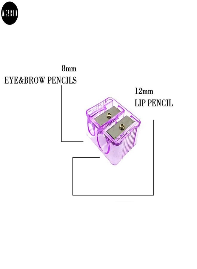 MESKIN Precision Cosmetic Pencil Sharpener - Dual Holes for Eyeliner and Lip Liner Pencils - Makeup Essential for Perfectly Sharpened Tips - (Multicolors, Pack of 2) - Image 2