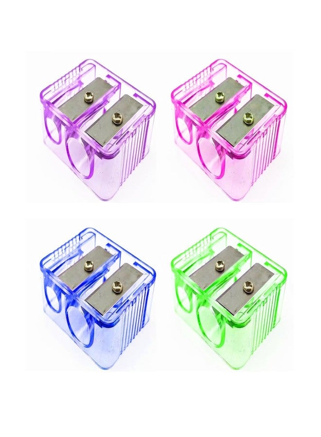 MESKIN Precision Cosmetic Pencil Sharpener - Dual Holes for Eyeliner and Lip Liner Pencils - Makeup Essential for Perfectly Sharpened Tips - (Multicolors, Pack of 2) - Image 1